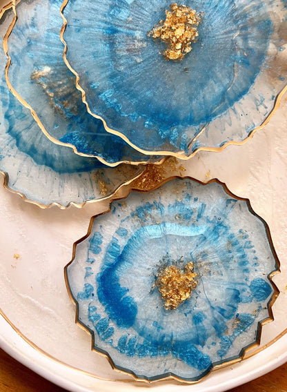 Round Geode Lavender Coaster Set