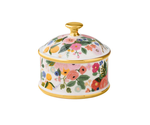 Round Porcelain Box-Garden Party