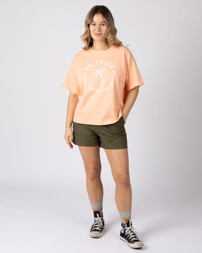 Run Free Womens Short Sleeve T-Shirt in Light Pink