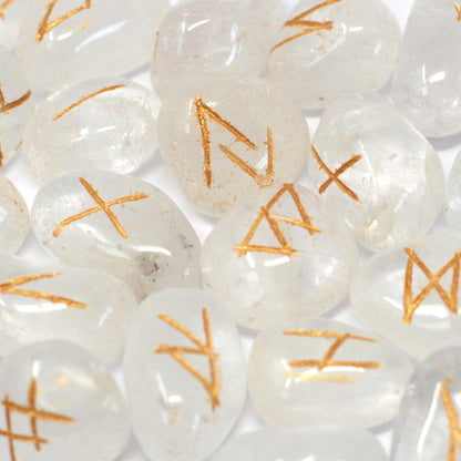 Runes Stone Set in Pouch  - Crystal 🇬🇧