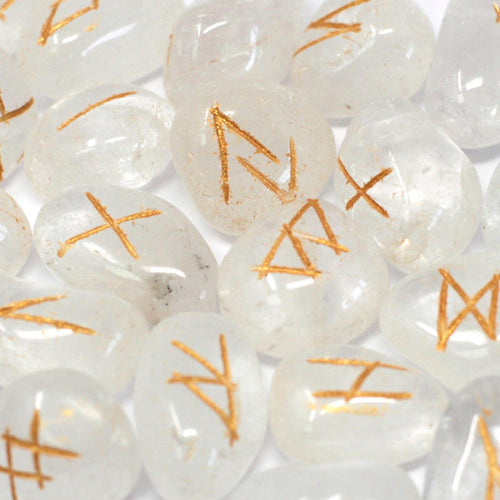 Runes Stone Set in Pouch  - Crystal 🇬🇧