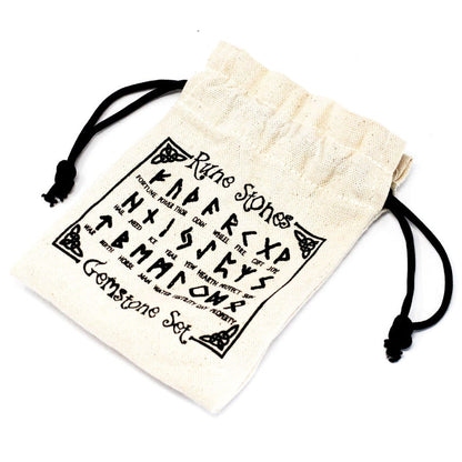 Runes Stone Set in Pouch  - Crystal 🇬🇧