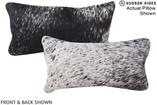 Salt and Pepper Black Cowhide Pillow #A16304