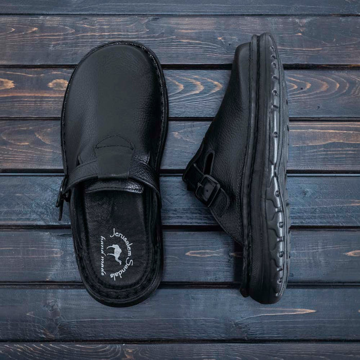 Sawyer - Leather Clog-Toe Sandal | Black