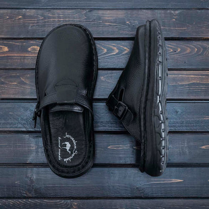 Sawyer - Leather Clog-Toe Sandal | Black