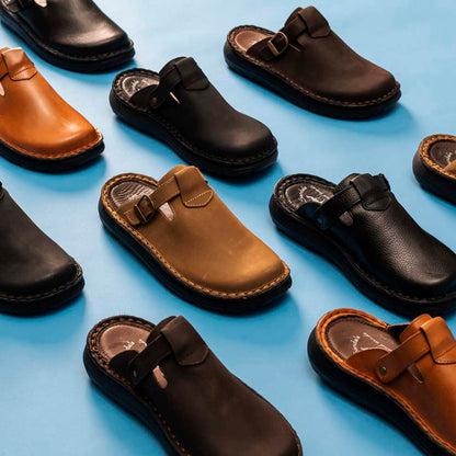 Sawyer - Leather Clog-Toe Sandal | Black