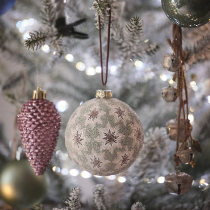 Set of 2 Painted Christmas Baubles