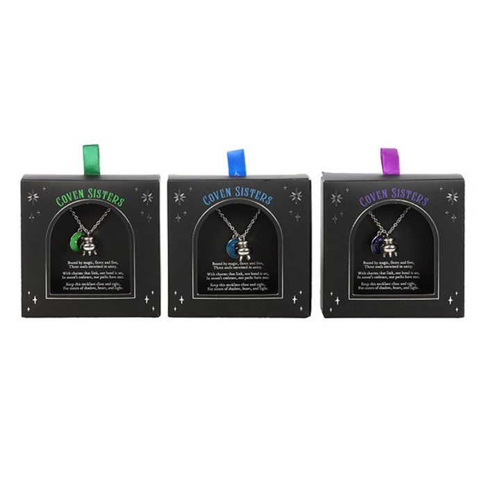 Set of 3 Coven Sisters Cauldron Charm Necklaces 🇬🇧