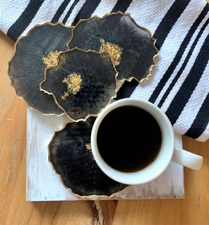 Set of 4 Free Form Geode Coasters