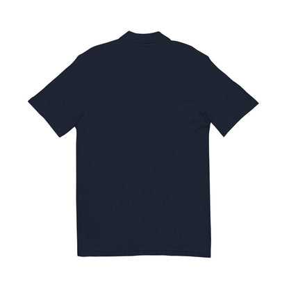 Shield Polo Shirt — Classic Crest Logo on Heather Gray (Heat Press)