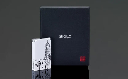 Siglo Hong Kong Skyline Tattoo Design Twin Single Torch and Soft Flame Lighter - 10011376