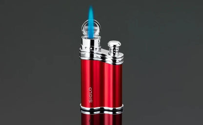 Siglo Metallic Red Bean Shape Single Torch Lighter - 100.10451D