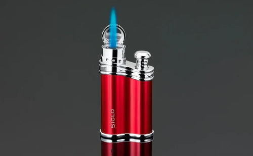 Siglo Metallic Red Bean Shape Single Torch Lighter - 100.10451D