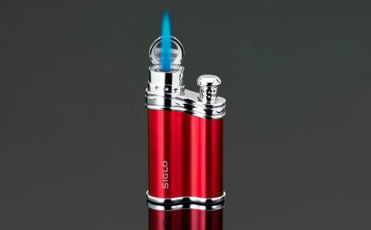 Siglo Metallic Red Bean Shape Single Torch Lighter - 100.10451D
