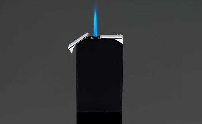 Siglo Set Black Twin Single Torch and Soft Flame Lighter with Straight Cigar Cutter - 10012371D