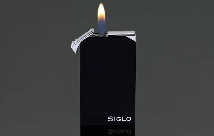Siglo Set Black Twin Single Torch and Soft Flame Lighter with Straight Cigar Cutter - 10012371D