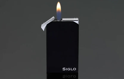 Siglo Set Black Twin Single Torch and Soft Flame Lighter with Straight Cigar Cutter - 10012371D