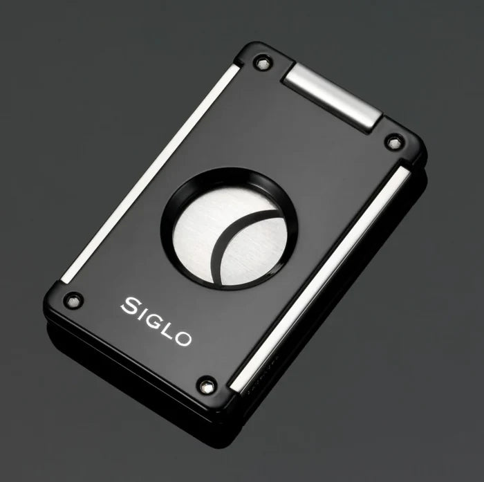 Siglo Set Black Twin Single Torch and Soft Flame Lighter with Straight Cigar Cutter - 10012371D