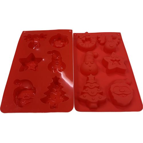Silicone Soap Mould – 6 Cavity Christmas Santa Snowman