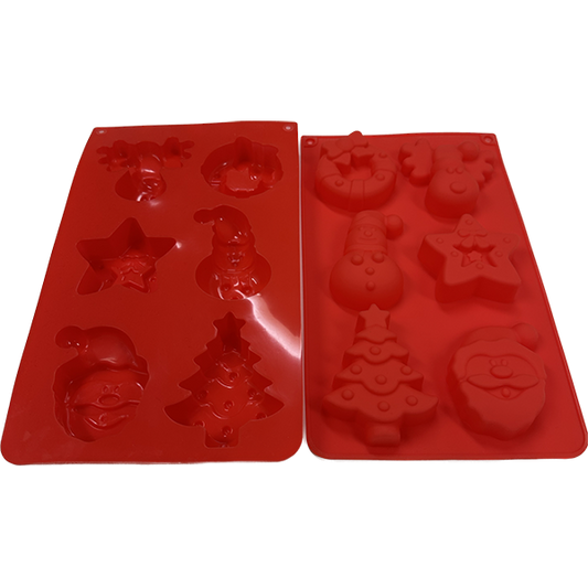 Silicone Soap Mould – 6 Cavity Christmas Santa Snowman
