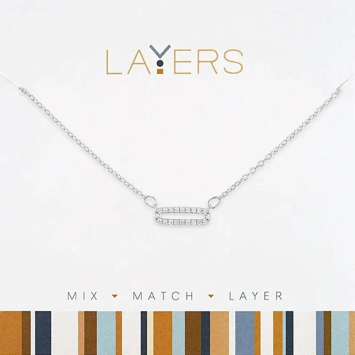 Silver loop adjustable layers necklace for everyday gift from Magnolias Home Decor
