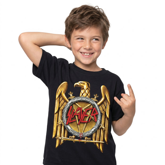 SLAYER - GOLD EAGLE - Kids T-Shirt Black