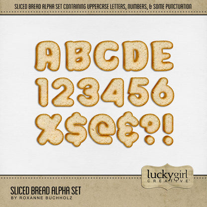 Showcase your favorite food, meals, restaurants, recipes, and cookbook favorites with these fun digital scrapbooking alphabet letters, numbers, and punctuation by Lucky Girl Creative digital art great for creating one-of-a-kind page titles. Great for school lunches, sandwiches, and baking!