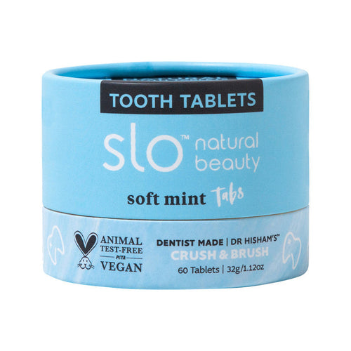 Slo Natural Beauty Tooth Tablets (Crush & Brush) Soft Mint Tabs 60t - L'Organic