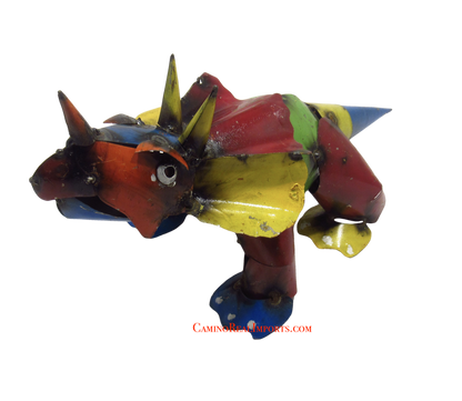 Small Colored Metal Triceratops Dinosaur MTDNS003