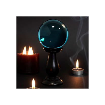 Small Teal Crystal Ball on Stand 🇬🇧