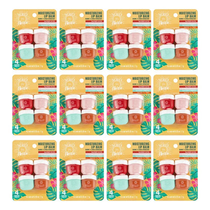 Solo en Ibiza Moisturizing Lip Balm Pots Bulk Set – 12 pack Hydrating Lip Balms – Wholesale Lip Care Gift Set