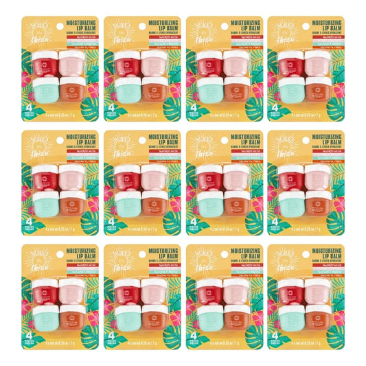 Solo en Ibiza Moisturizing Lip Balm Pots Bulk Set – 12 pack Hydrating Lip Balms – Wholesale Lip Care Gift Set