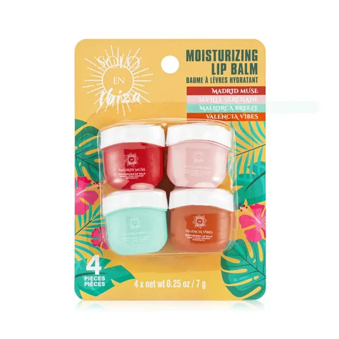 Solo en Ibiza Moisturizing Lip Balm Pots Bulk Set – 12 pack Hydrating Lip Balms – Wholesale Lip Care Gift Set