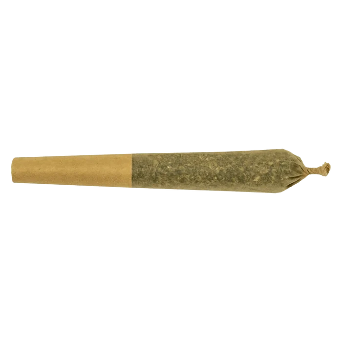 Side-on view of a twisted-end joint labeled Sour Tangerine Live Resin Infused PR 3 x 0.5 g, shown against a plain background.