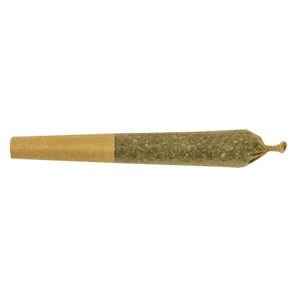 Side-on view of a twisted-end joint labeled Sour Tangerine Live Resin Infused PR 3 x 0.5 g, shown against a plain background.