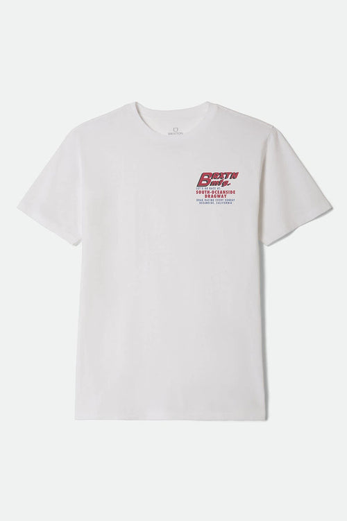Men's South O Dragway Short Sleeve Standard T-Shirt in the color White - Front Product View