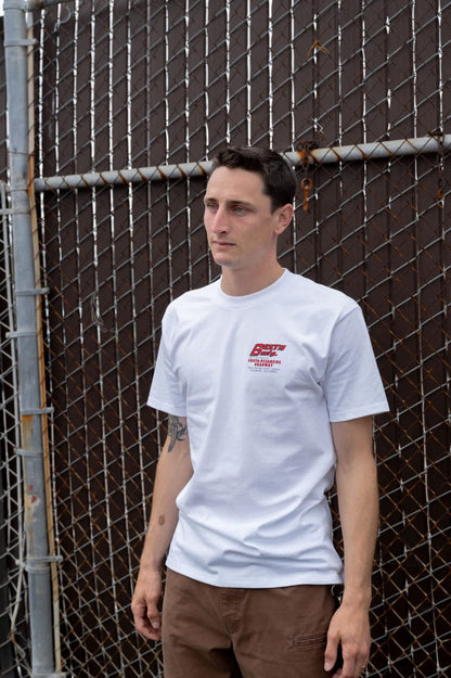Men's South O Dragway Short Sleeve Standard T-Shirt in the color White - Men's Front View
