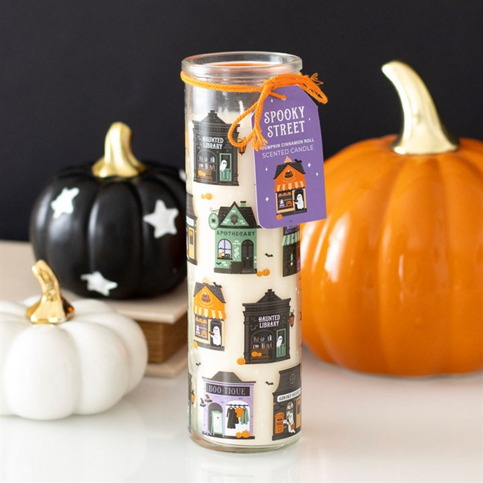 Spooky Street Pumpkin Cinnamon Roll Tube Candle 🇬🇧