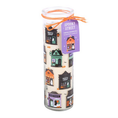 Spooky Street Pumpkin Cinnamon Roll Tube Candle 🇬🇧