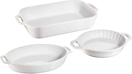 Staub - Ceramics 3-Piece Ceramic Bakeware Set White - 40508-688