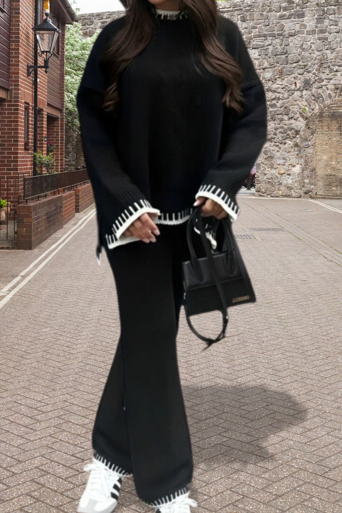 Stitched Stylish 2-Piece Knitted Lounge Comfort Co-Ord Set 🇬🇧
