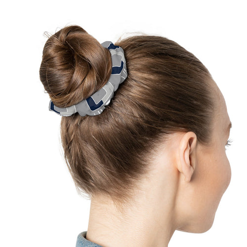 Stylish Grey Pattern Scrunchie for Effortless Hair Elevation