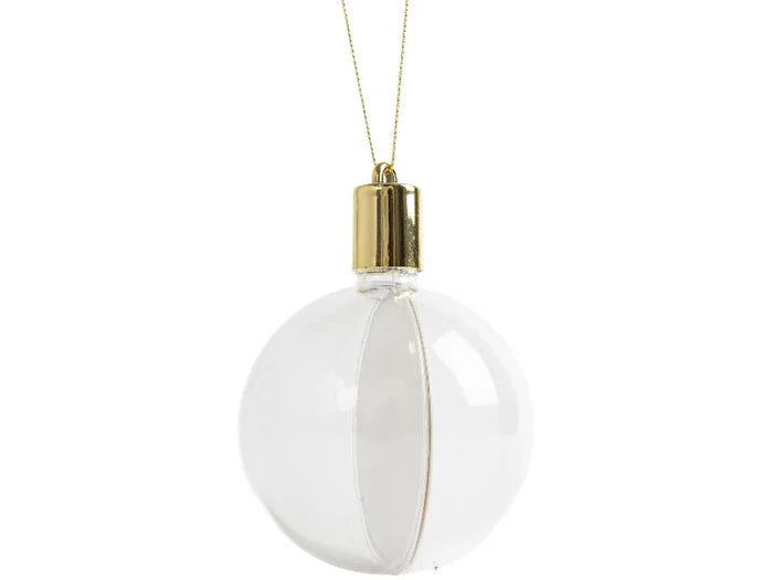 Sublimation 8cm RND Shape Plastic Christmas Ball Ornament w/String