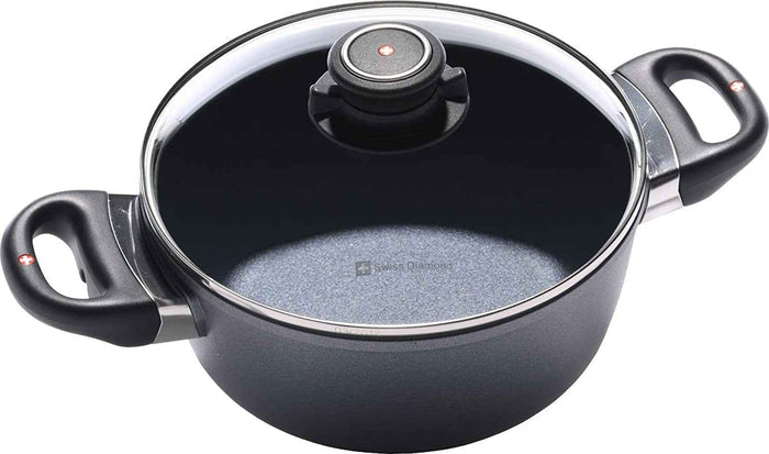 Swiss Diamond - 2.1 L Induction Nonstick Casserole with Lid (8") - 6820ic