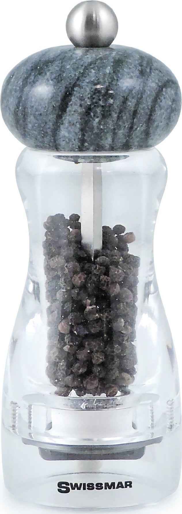 Swissmar - Classic Andrea 6" Acrylic Pepper Mill with Dark Granite Top - SMP1502DG - DISCONTINUED
