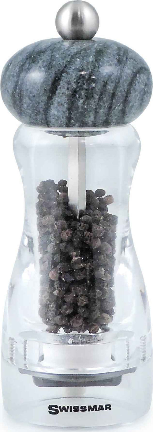 Swissmar - Classic Andrea 6" Acrylic Pepper Mill with Dark Granite Top - SMP1502DG - DISCONTINUED