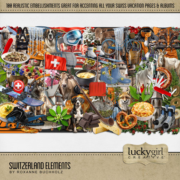 Switzerland Elements Digital Scrapbook Kit