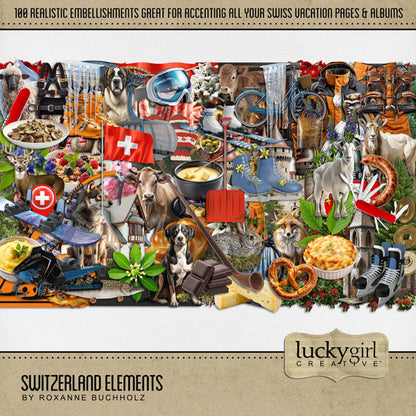 Switzerland Elements Digital Scrapbook Kit