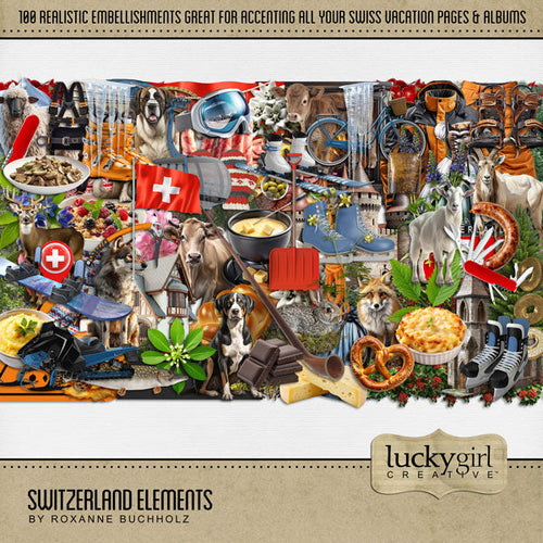 Switzerland Elements Digital Scrapbook Kit
