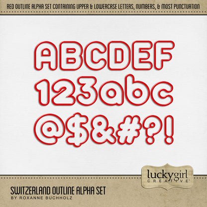 Switzerland Outline Alpha Digital Scrapbook Kit
